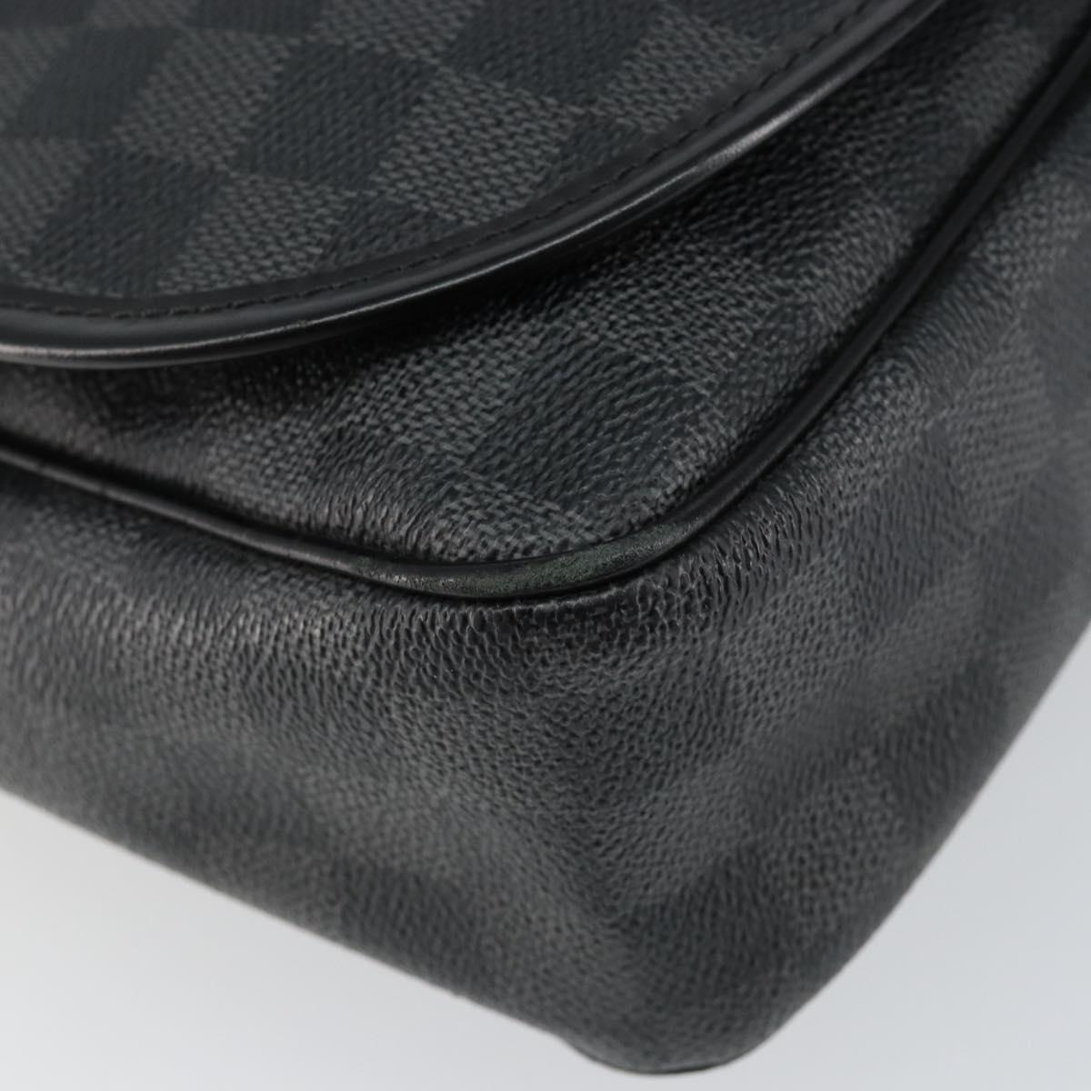 LOUIS VUITTON Damier Graphite District GM Shoulder Bag N41271 LV Auth gh993