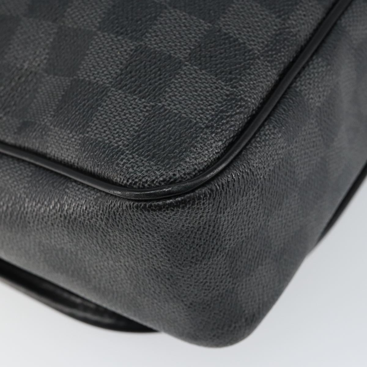 LOUIS VUITTON Damier Graphite District GM Shoulder Bag N41271 LV Auth gh993
