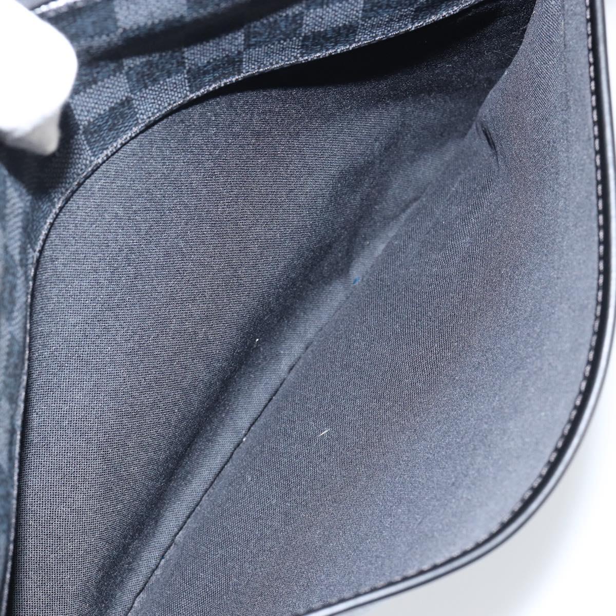 LOUIS VUITTON Damier Graphite District GM Shoulder Bag N41271 LV Auth gh993