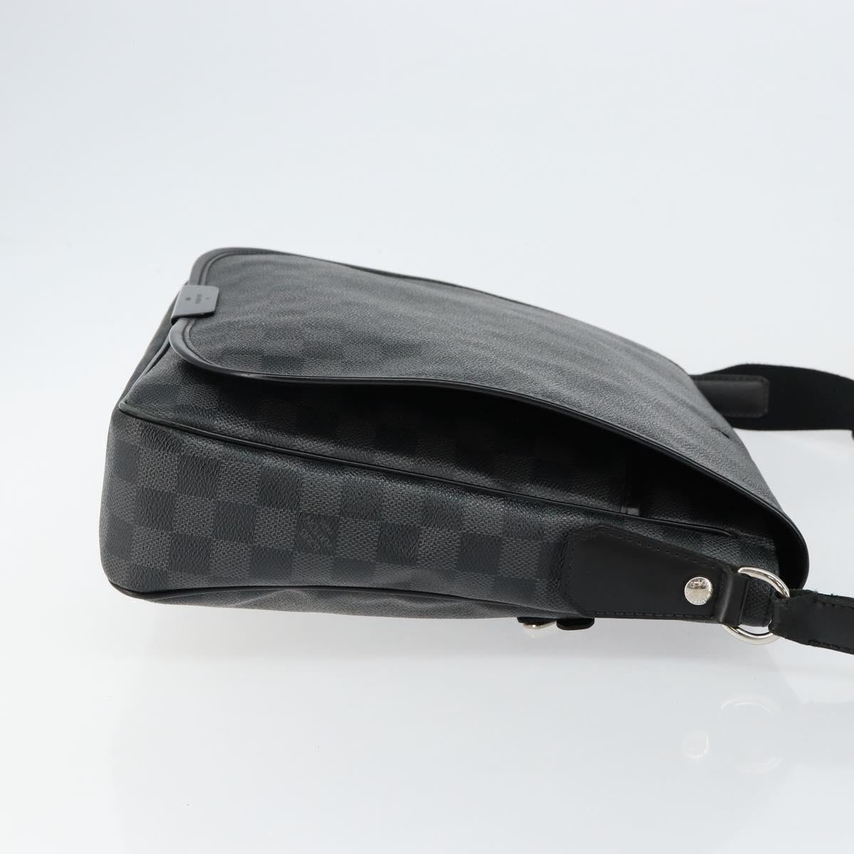 LOUIS VUITTON Damier Graphite District GM Shoulder Bag N41271 LV Auth gh993