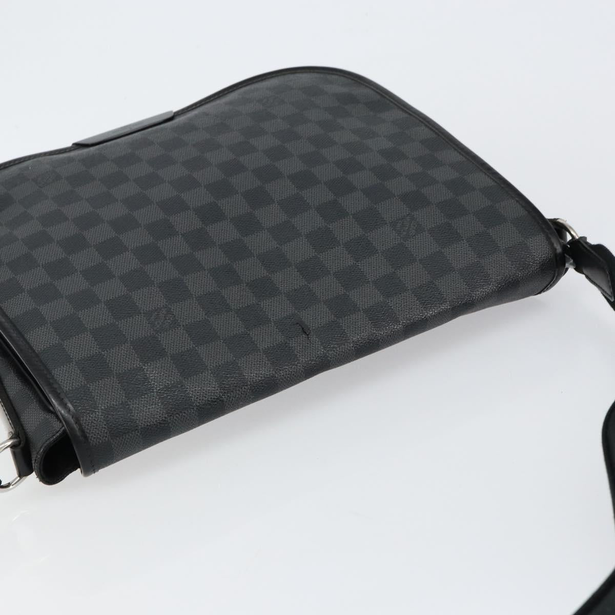 LOUIS VUITTON Damier Graphite District GM Shoulder Bag N41271 LV Auth gh993