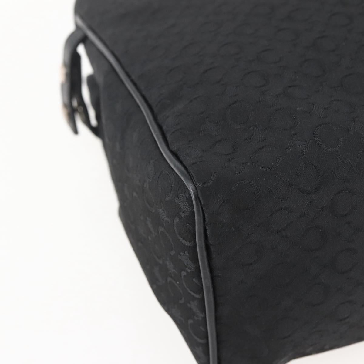 CELINE C Macadam Canvas Hand Bag Black Silver Auth gh998