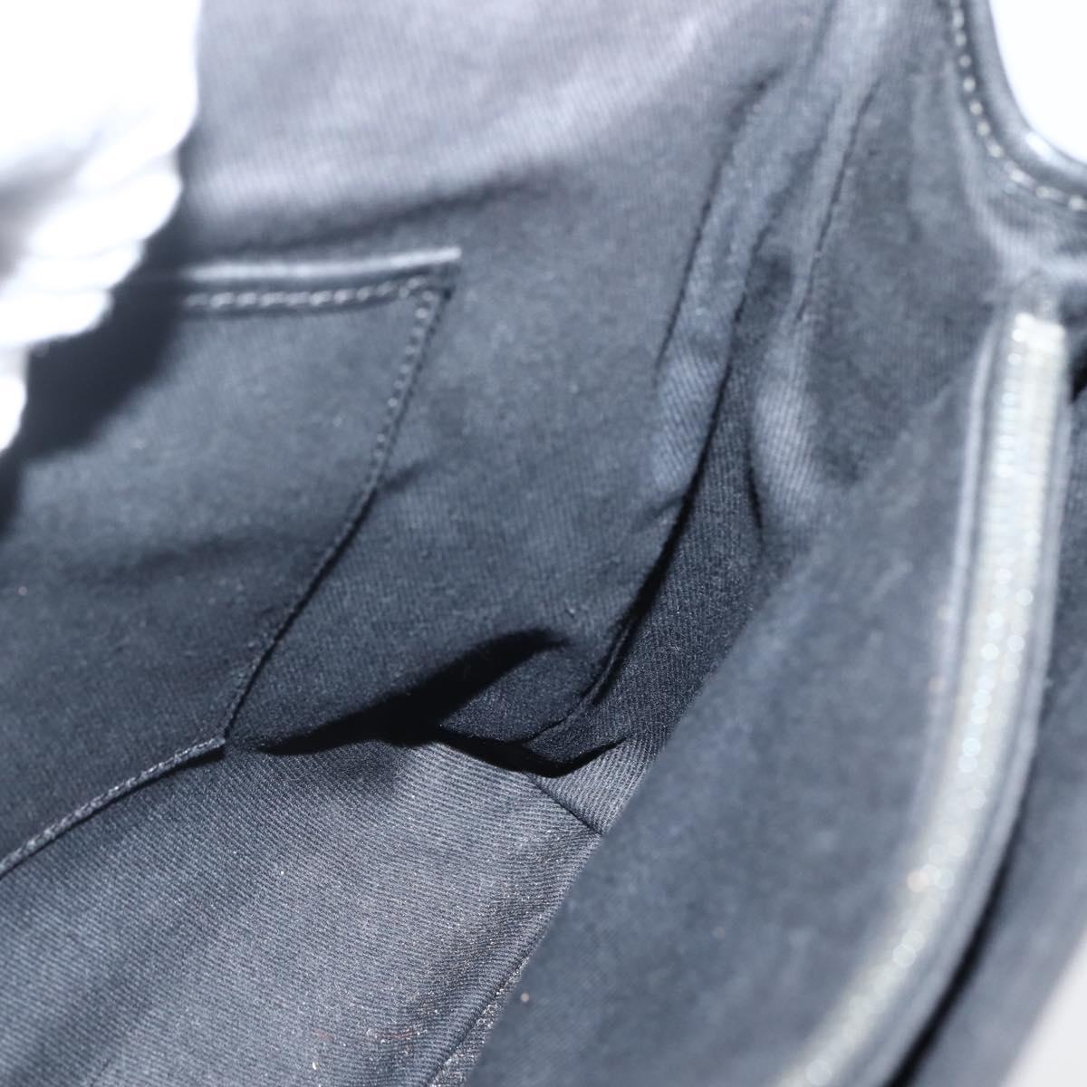 CELINE C Macadam Canvas Hand Bag Black Silver Auth gh998