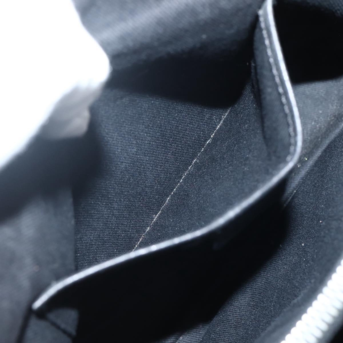 CELINE C Macadam Canvas Hand Bag Black Silver Auth gh998