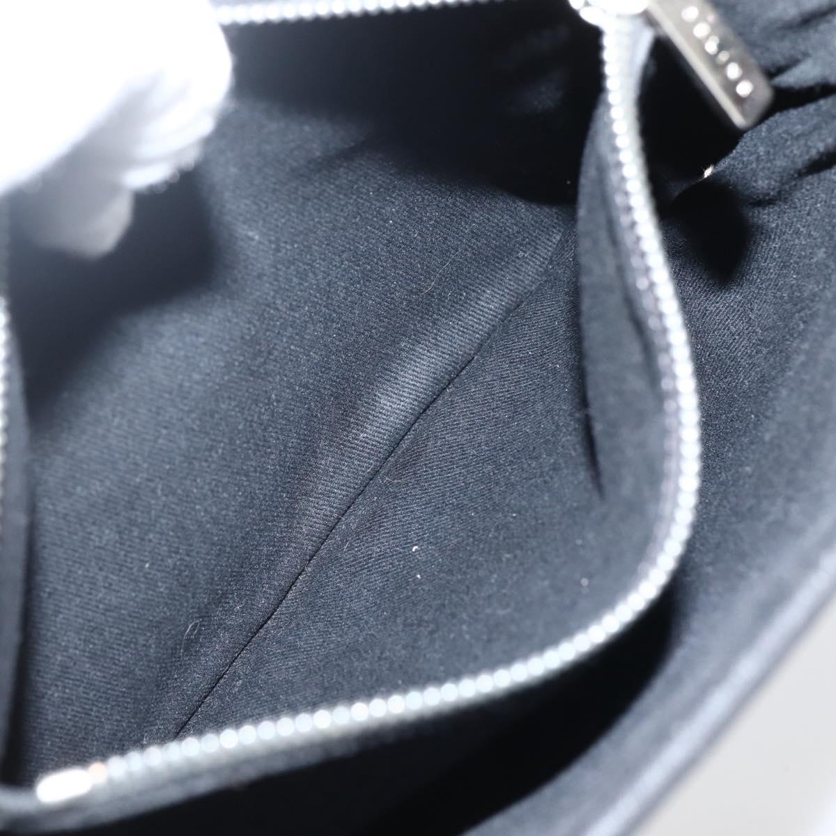 CELINE C Macadam Canvas Hand Bag Black Silver Auth gh998