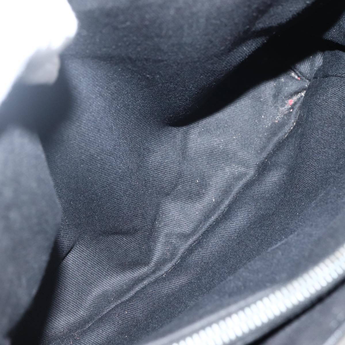 CELINE C Macadam Canvas Hand Bag Black Silver Auth gh998