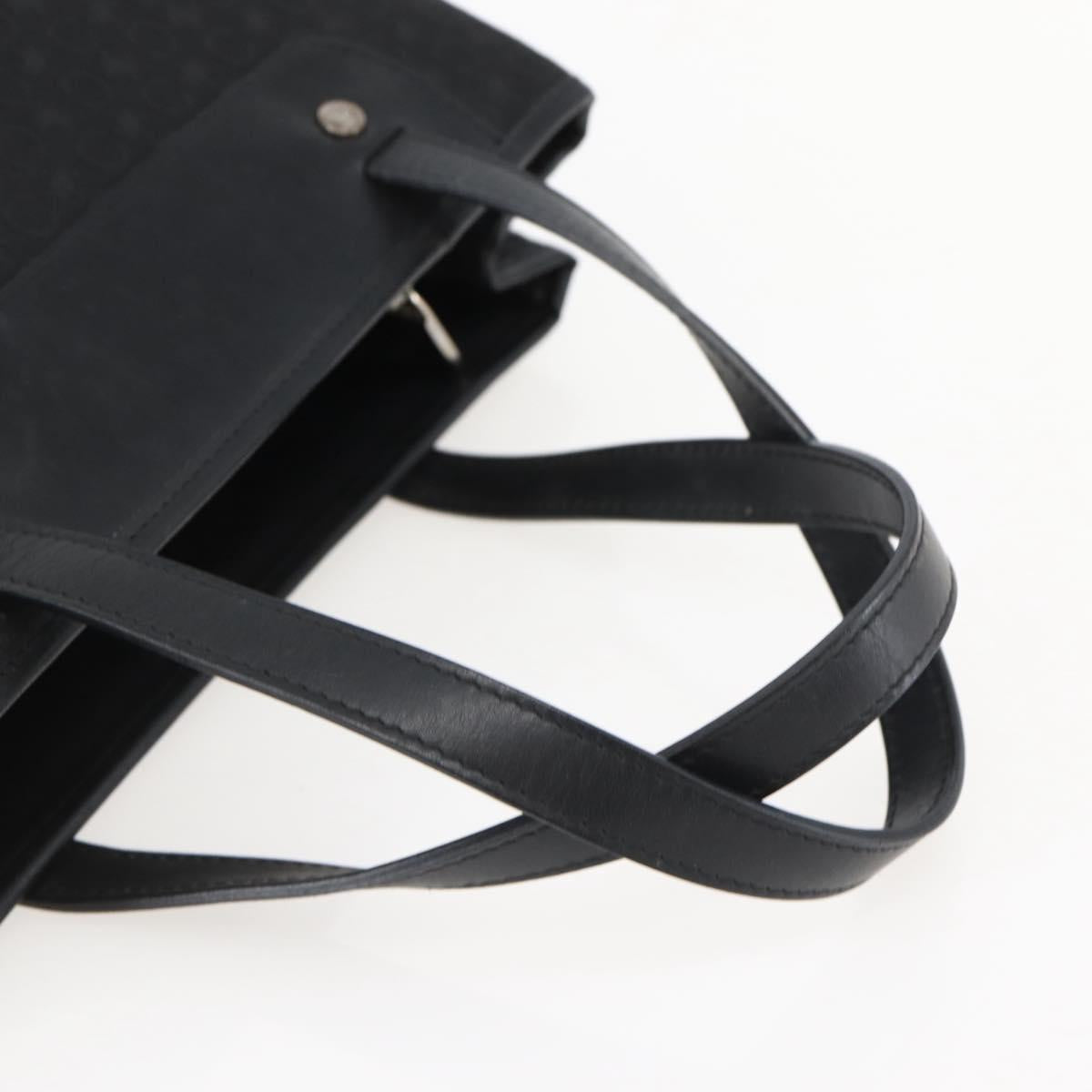 CELINE C Macadam Canvas Hand Bag Black Silver Auth gh998