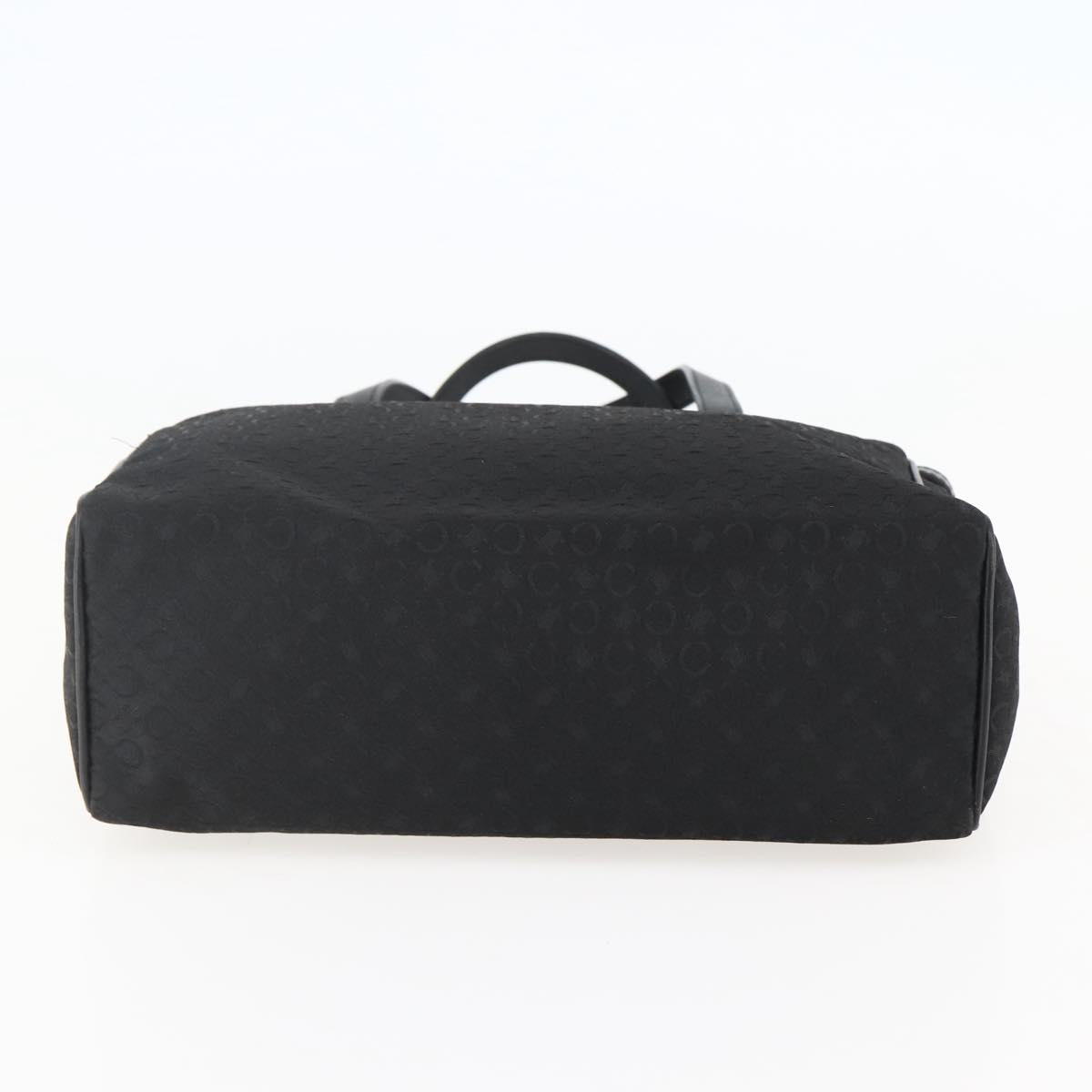 CELINE C Macadam Canvas Hand Bag Black Silver Auth gh998