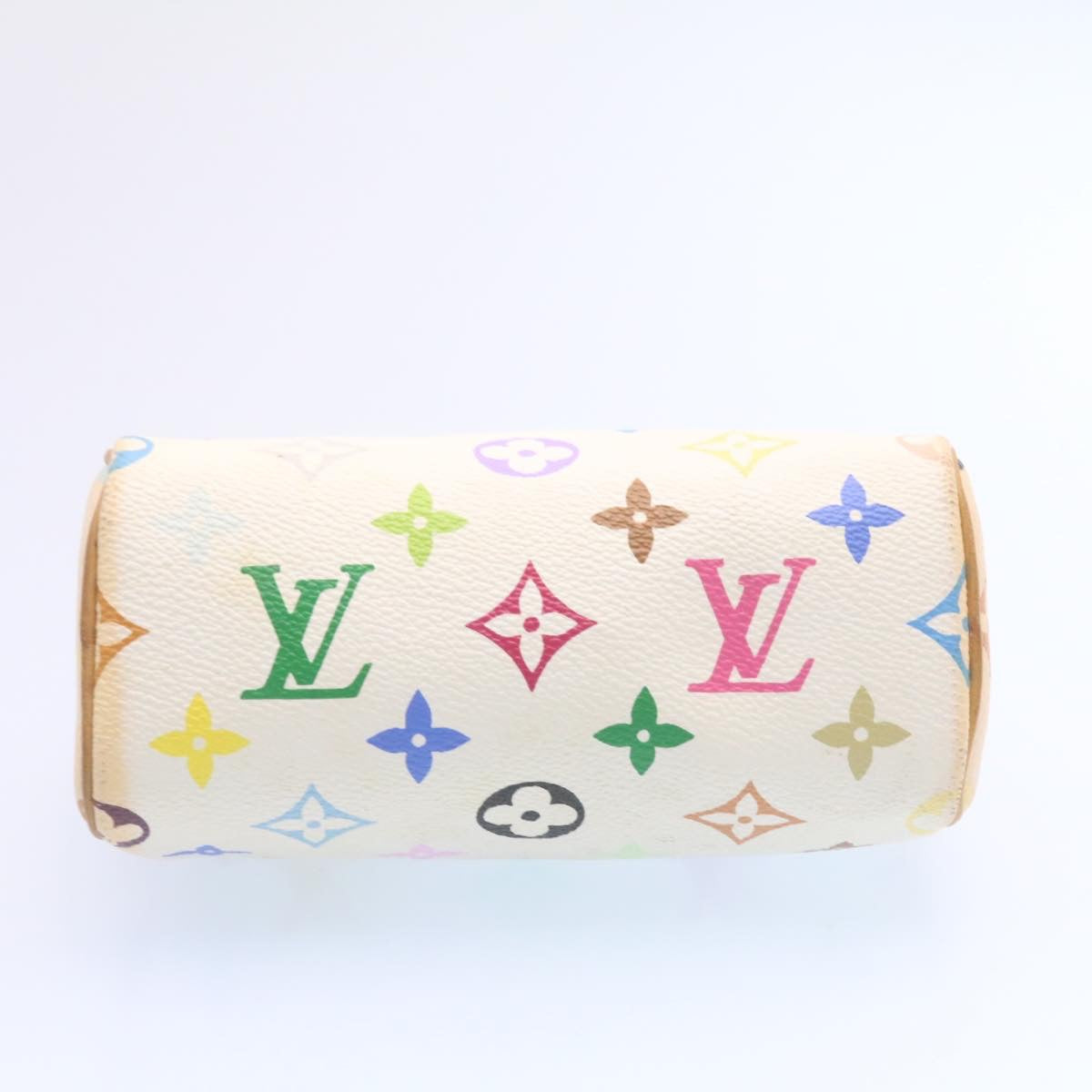 LOUIS VUITTON Monogram Multicolor Mini Speedy Hand Bag White M92645 Auth am1013g
