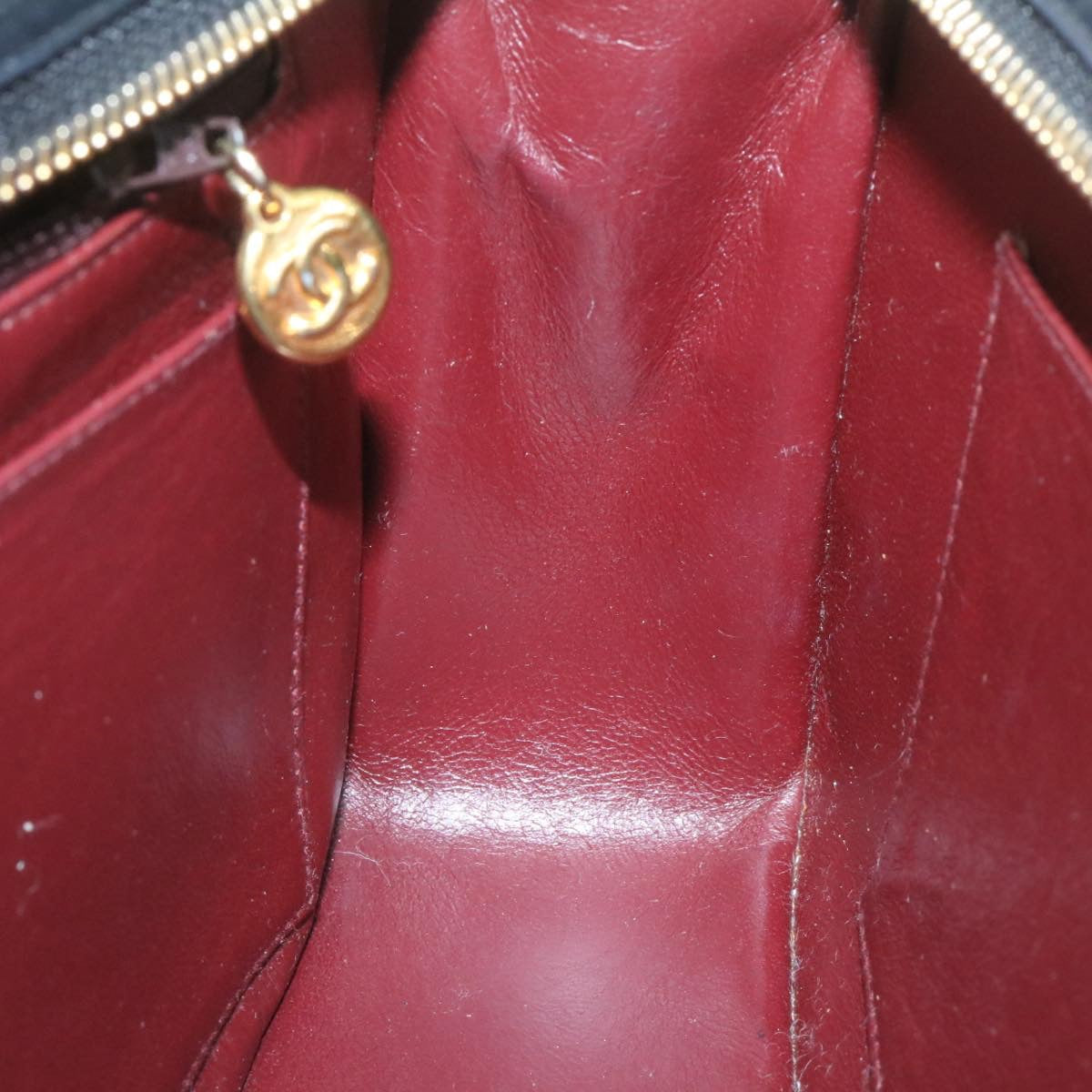 CHANEL Lamb Skin Matelasse Chain Shoulder Bag Black CC Auth am1201gV
