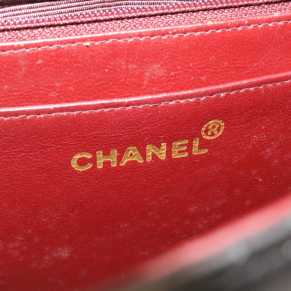 CHANEL Big Matelasse 34 Flap Chain Bag Lamb Skin Black Gold CC Auth am1276gSAM