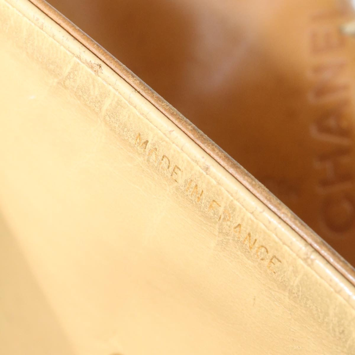 CHANEL Raffia Chain Flap Shoulder Bag Leather Beige CC Auth am1414gA