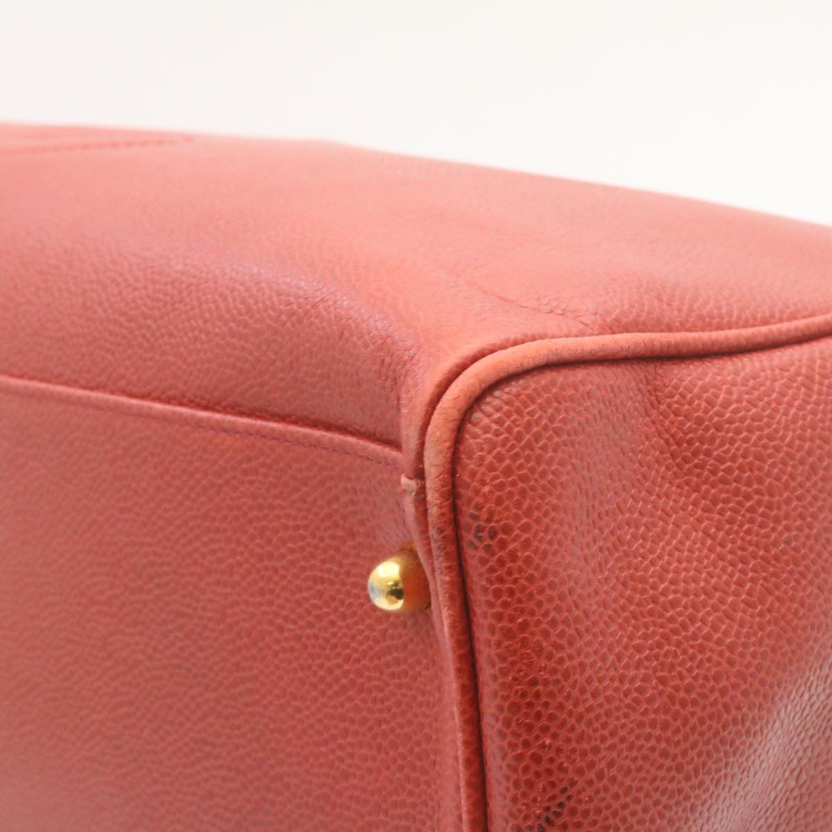 CHANEL Chain COCO Mark Super model bag Shoulder Bag Caviar Skin Red CC Auth am2162gSAV