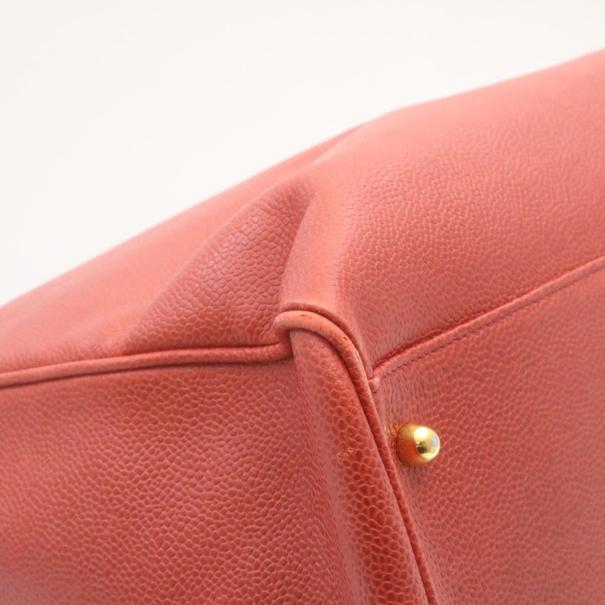 CHANEL Chain COCO Mark Super model bag Shoulder Bag Caviar Skin Red CC Auth am2162gA