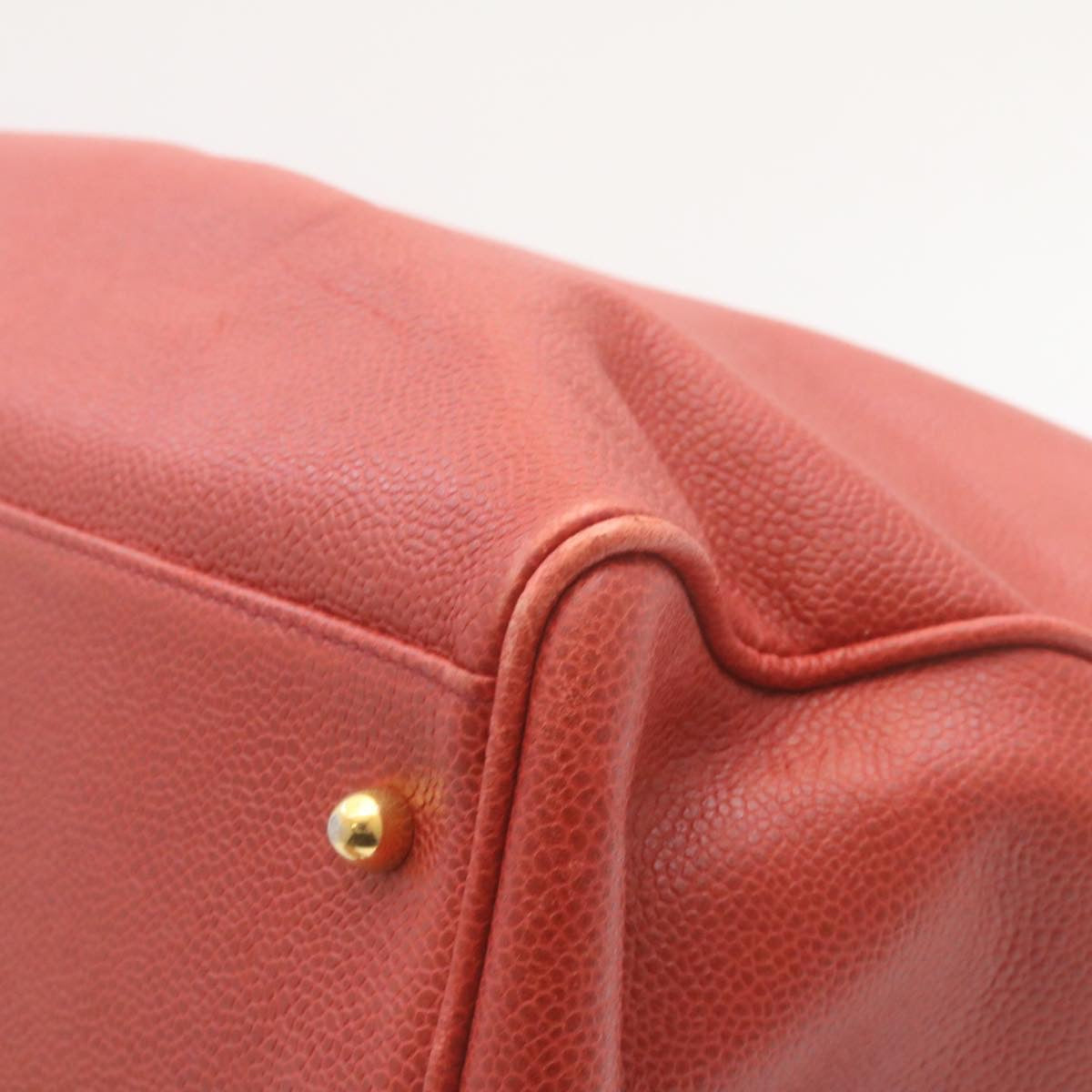 CHANEL Chain COCO Mark Super model bag Shoulder Bag Caviar Skin Red CC Auth am2162gSAV