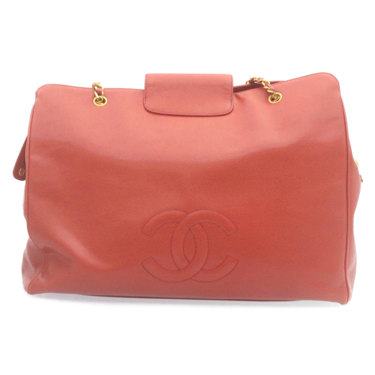 CHANEL Chain COCO Mark Super model bag Shoulder Bag Caviar Skin Red CC Auth am2162gA