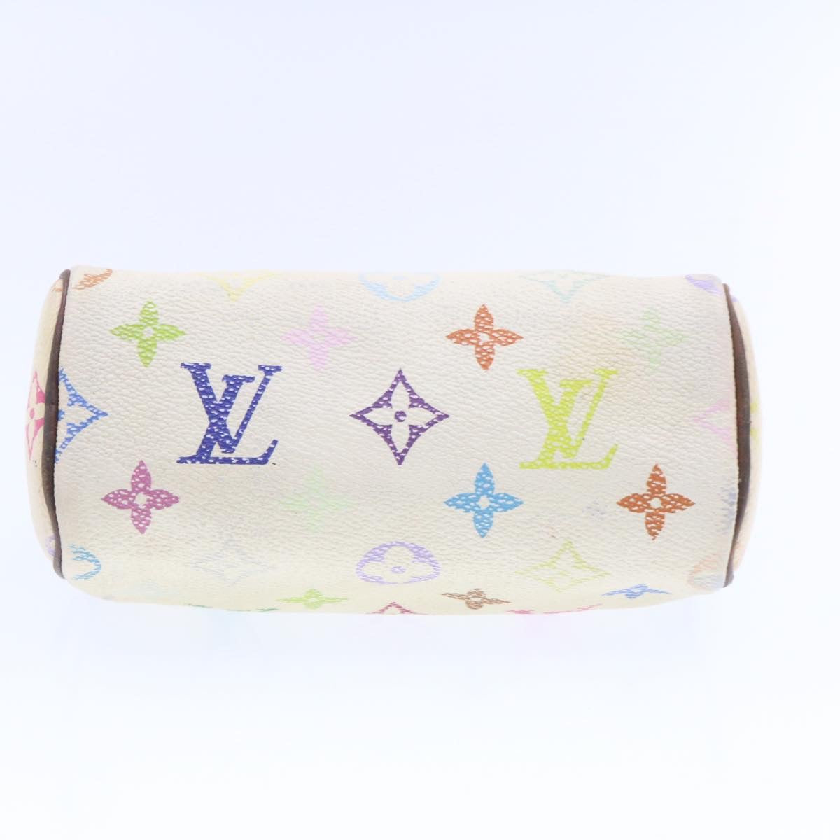 LOUIS VUITTON Monogram Multicolor Mini Speedy Hand Bag White M92645 Auth am232g