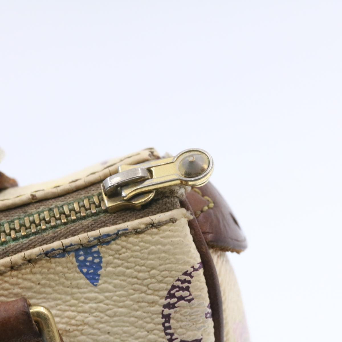 LOUIS VUITTON Monogram Multicolor Mini Speedy Hand Bag White M92645 Auth am232g