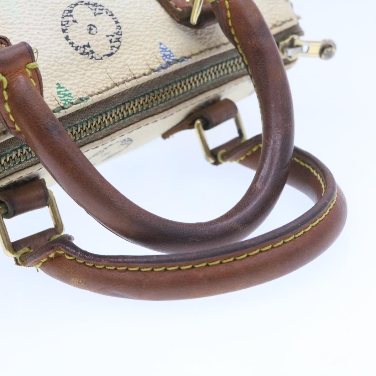 LOUIS VUITTON Monogram Multicolor Mini Speedy Hand Bag White M92645 Auth am232g
