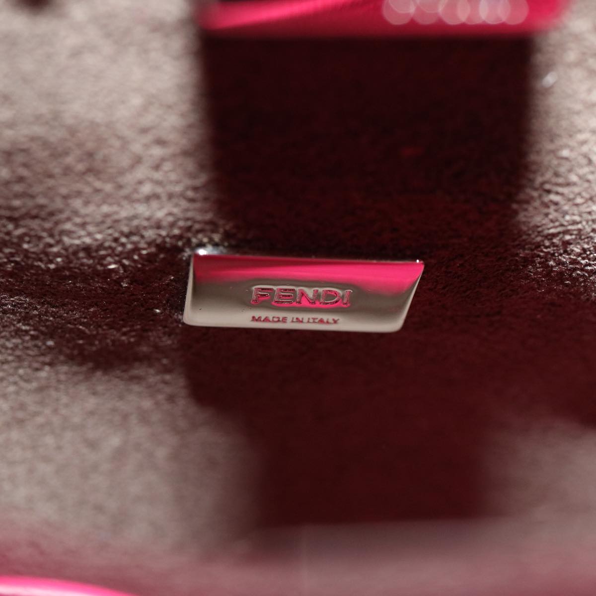 FENDI Micro Peek A Boo Hand Bag Leather 2way Pink Auth am2705gAV