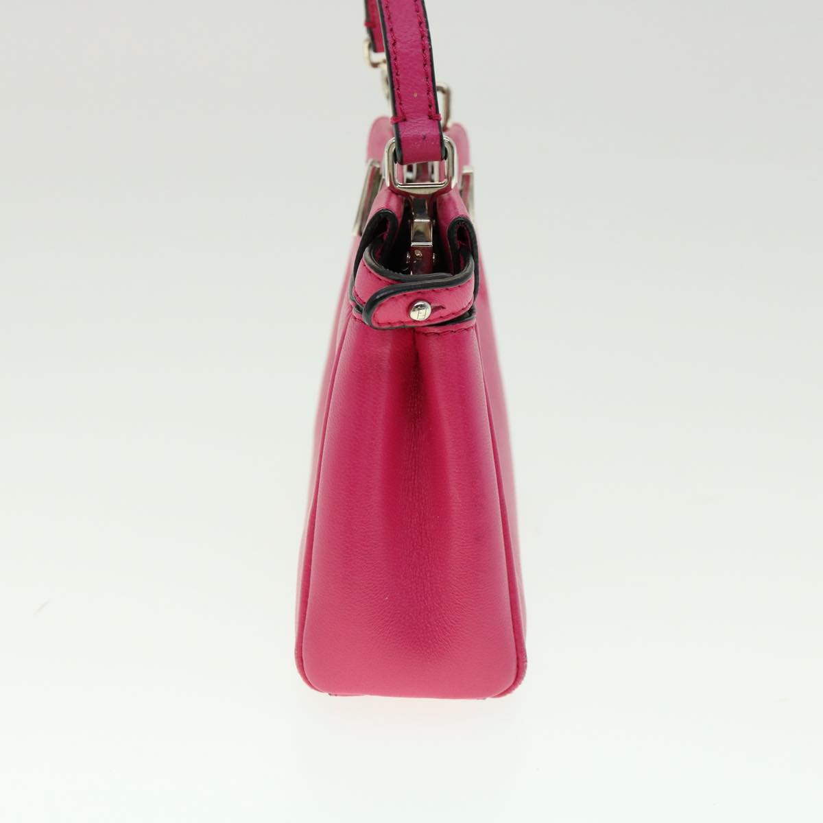 FENDI Micro Peek A Boo Hand Bag Leather 2way Pink Auth am2705gAV