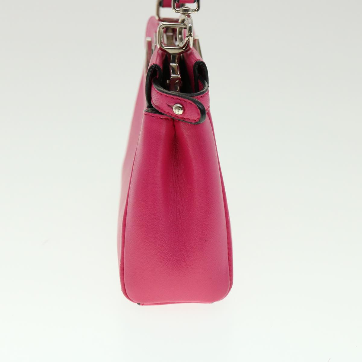FENDI Micro Peek A Boo Hand Bag Leather 2way Pink Auth am2705gAV