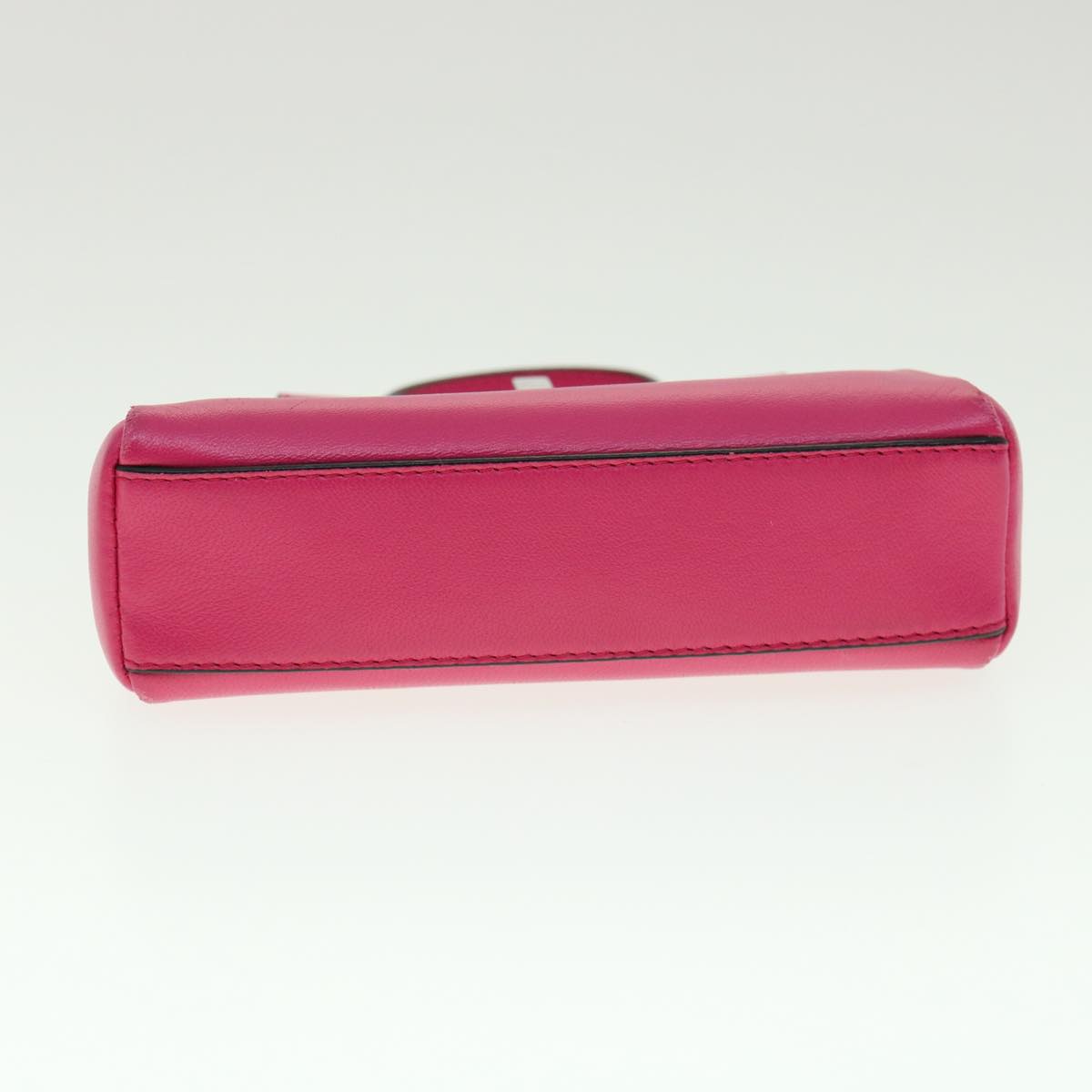 FENDI Micro Peek A Boo Hand Bag Leather 2way Pink Auth am2705gAV
