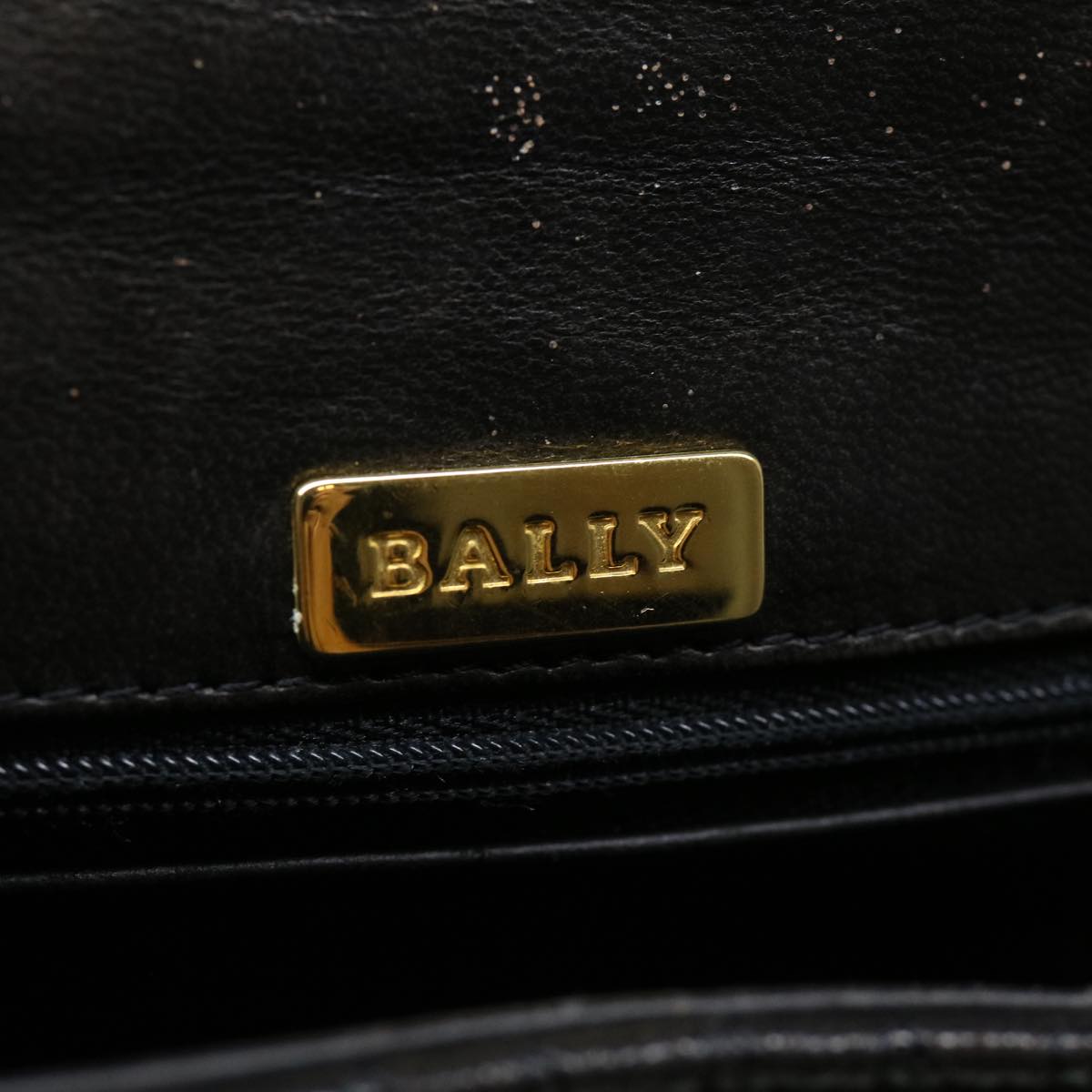BALLY Hand Bag Leather Black Auth am2821g