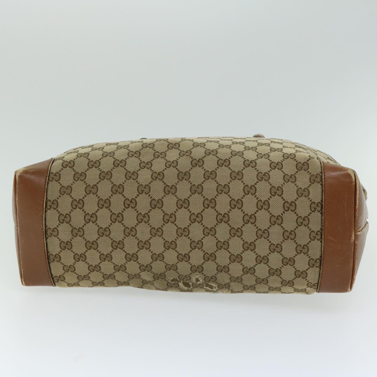 GUCCI GG Canvas Web Sherry Line Tote Bag Beige Red Green 308928 Auth hk1105