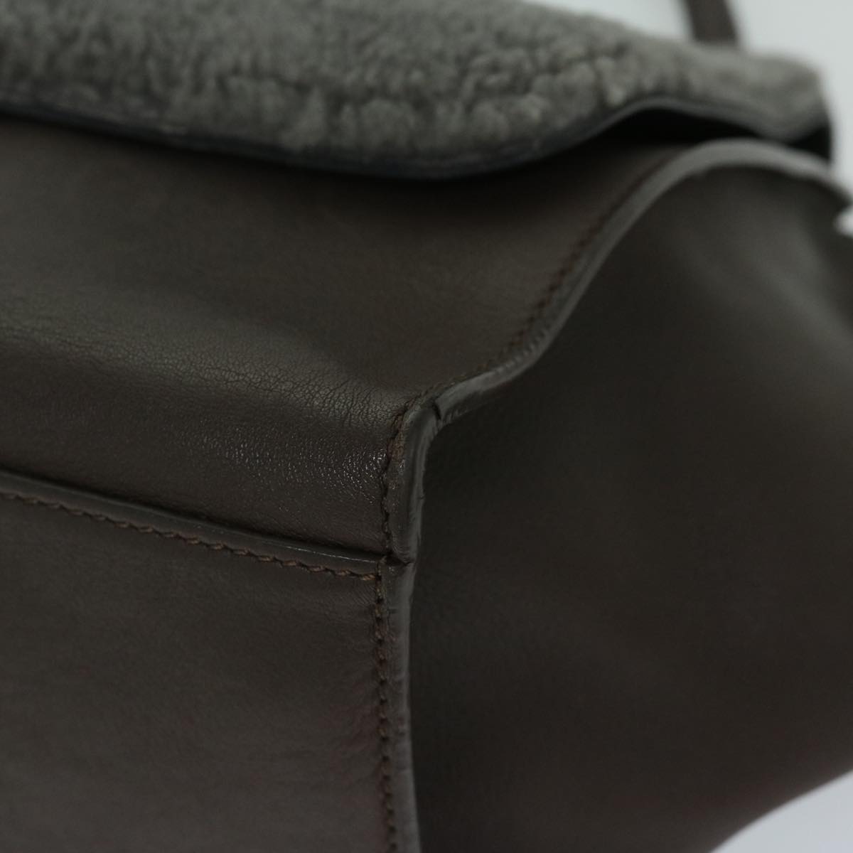CELINE Trapeze Hand Bag Leather 2way Brown Auth hk1137