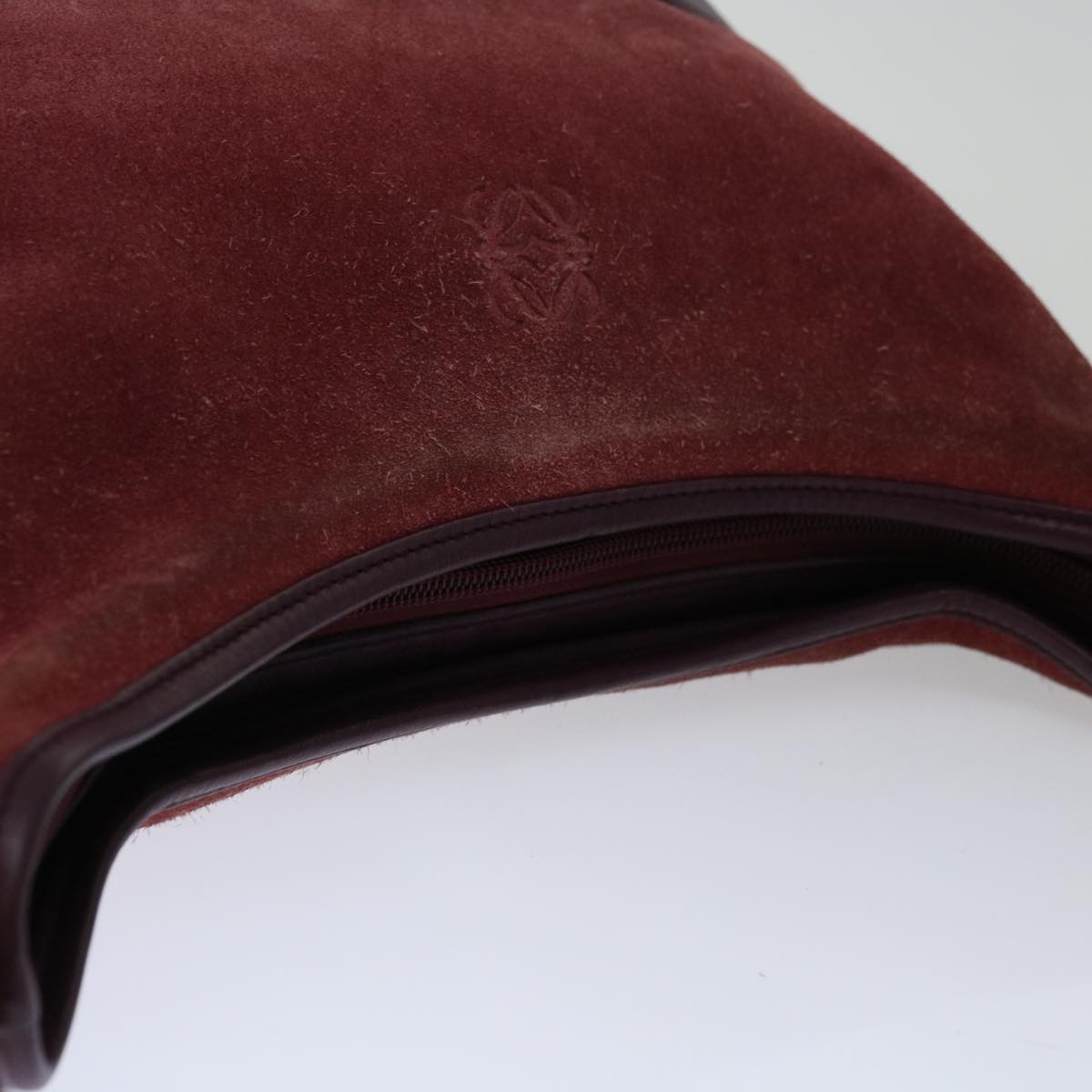 LOEWE Shoulder Bag Suede Purple Auth hk1162