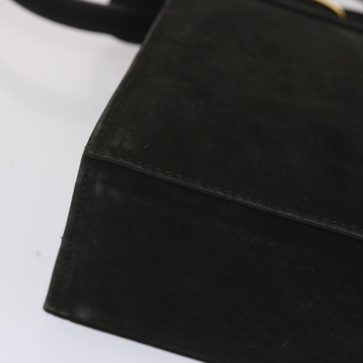 Salvatore Ferragamo Hand Bag Suede 2way Black Auth hk1171