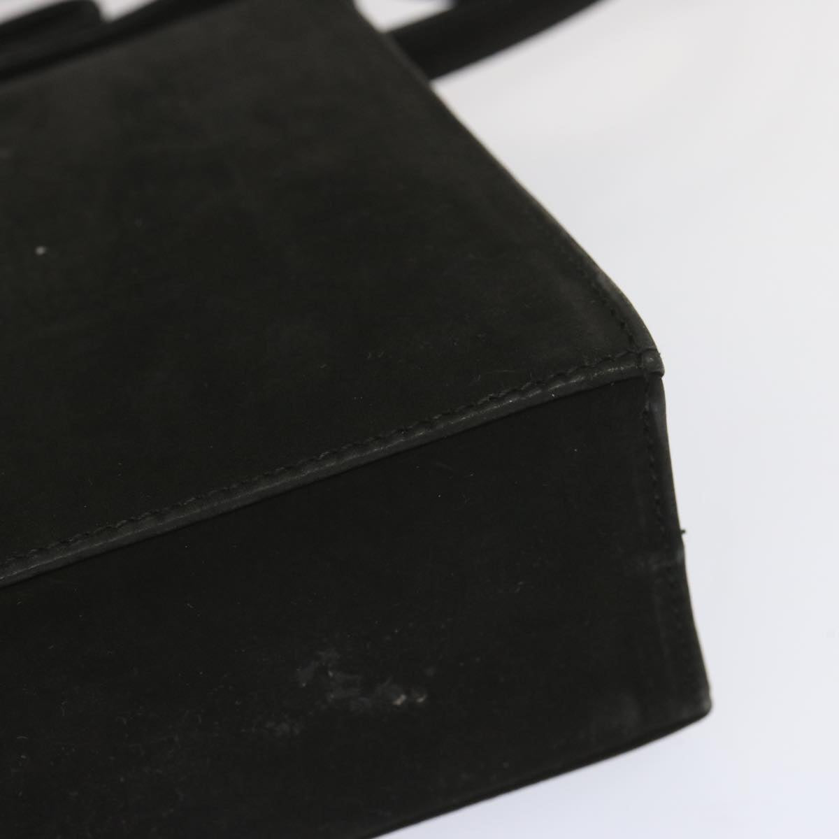 Salvatore Ferragamo Hand Bag Suede 2way Black Auth hk1171