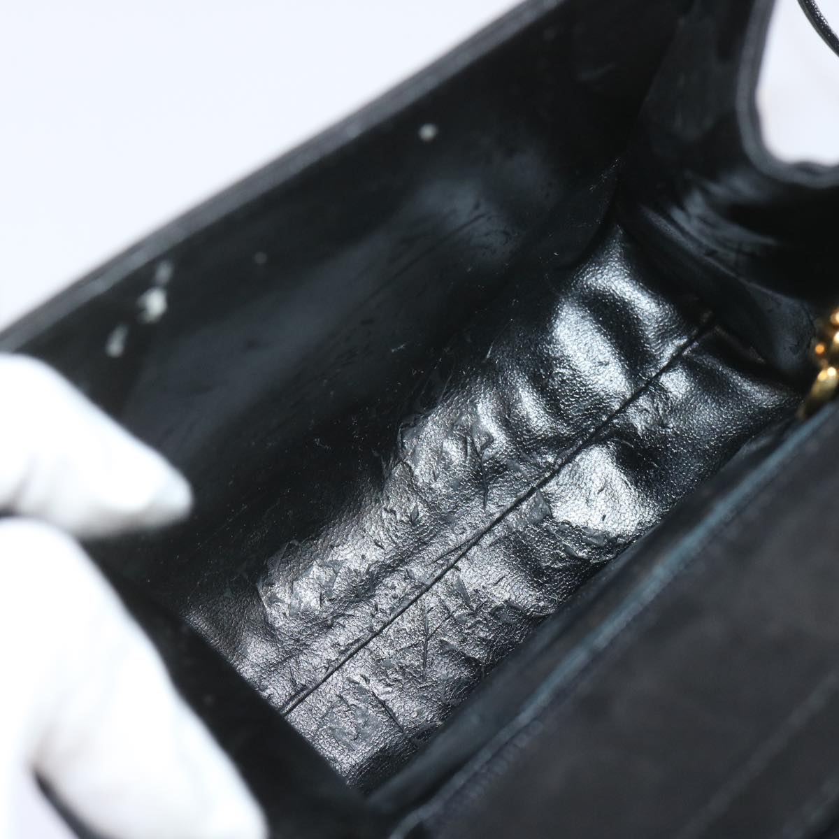 Salvatore Ferragamo Hand Bag Suede 2way Black Auth hk1171