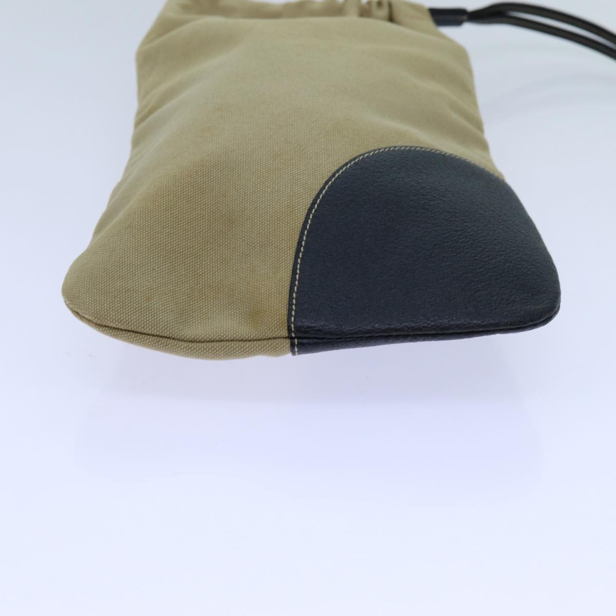 PRADA Pouch Canvas Beige Auth hk1253