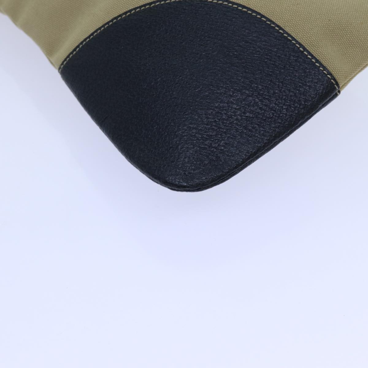 PRADA Pouch Canvas Beige Auth hk1253