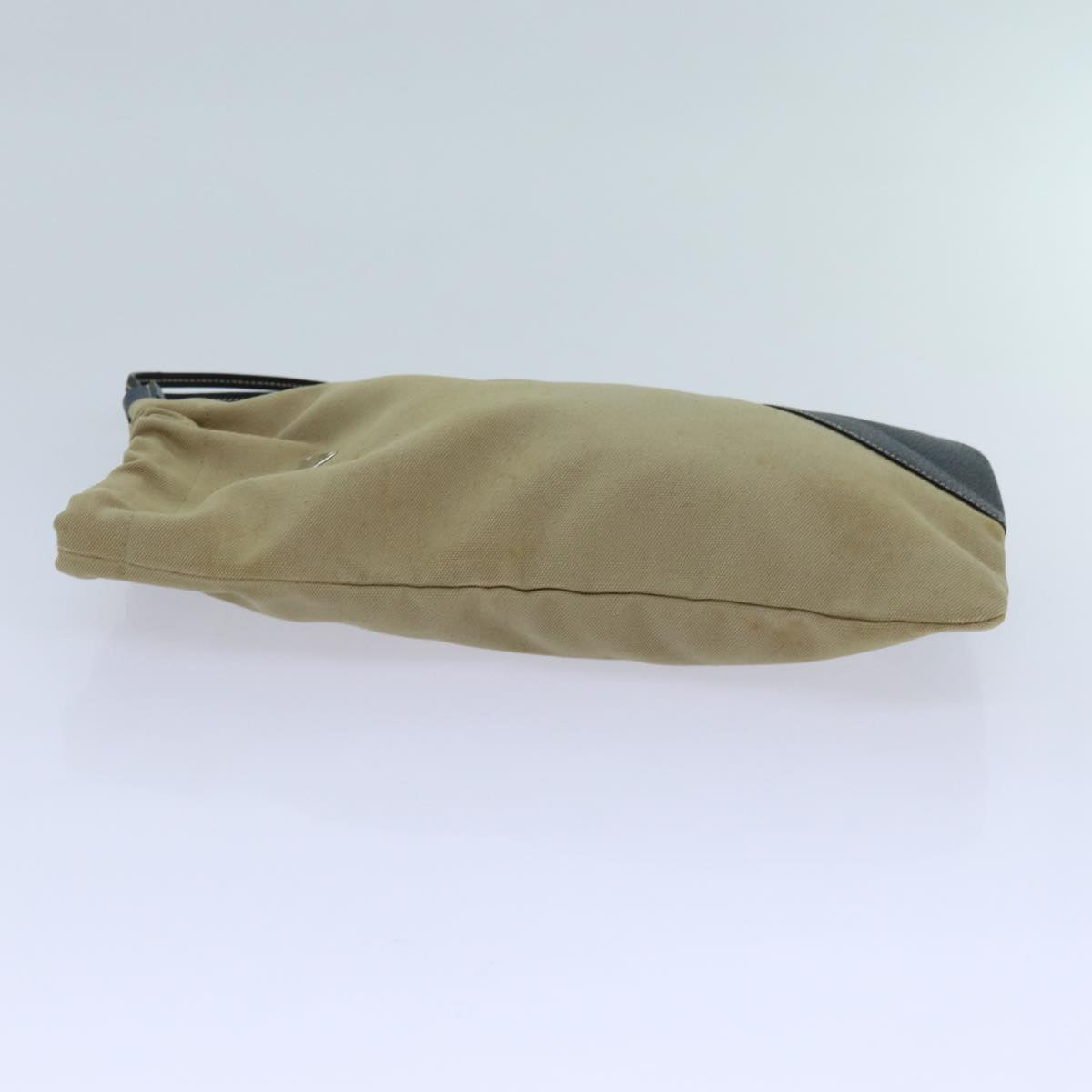 PRADA Pouch Canvas Beige Auth hk1253