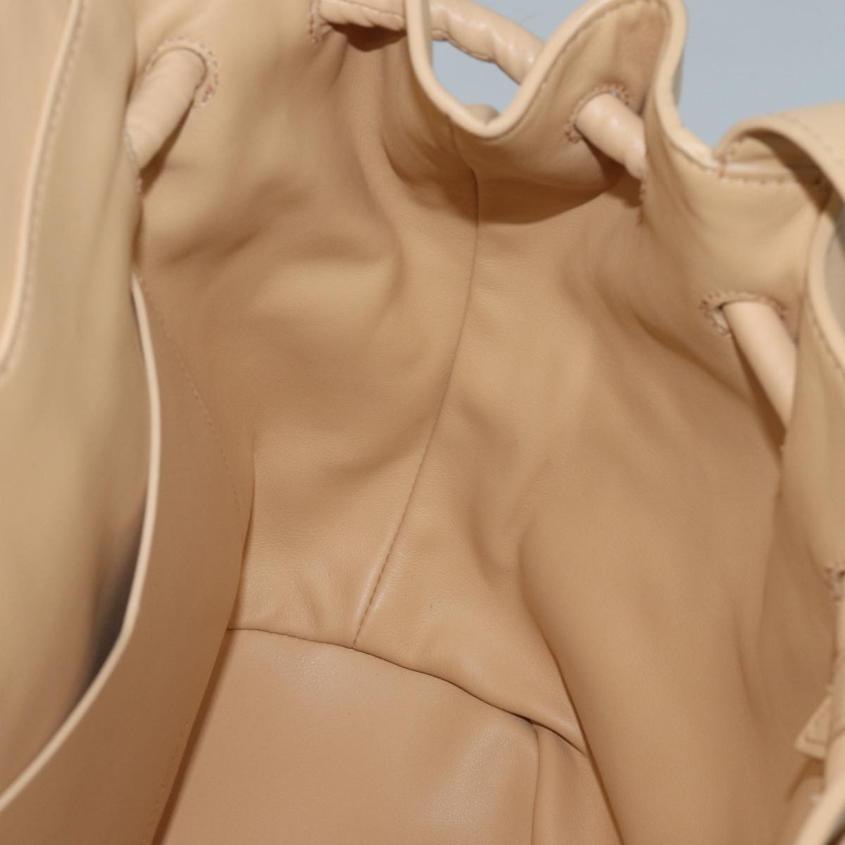 BOTTEGA VENETA Hand Bag Leather 2way Beige Auth hk1443V