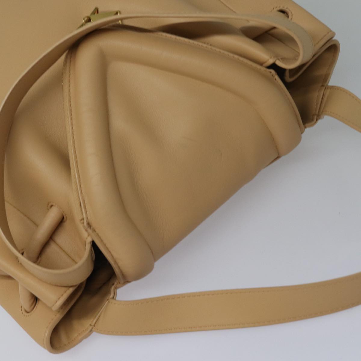 BOTTEGA VENETA Hand Bag Leather 2way Beige Auth hk1443V