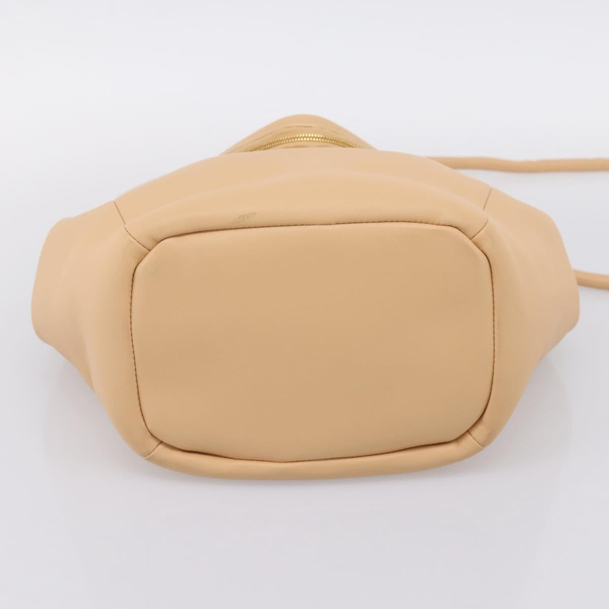 BOTTEGA VENETA Hand Bag Leather 2way Beige Auth hk1443V