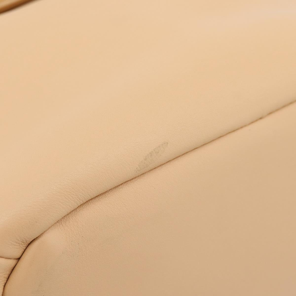 BOTTEGA VENETA Hand Bag Leather 2way Beige Auth hk1443V