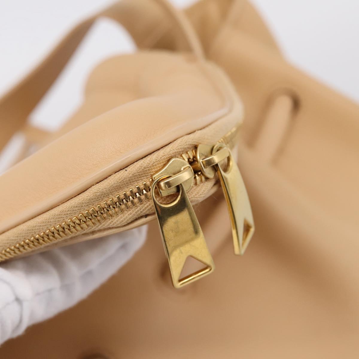 BOTTEGA VENETA Hand Bag Leather 2way Beige Auth hk1443V