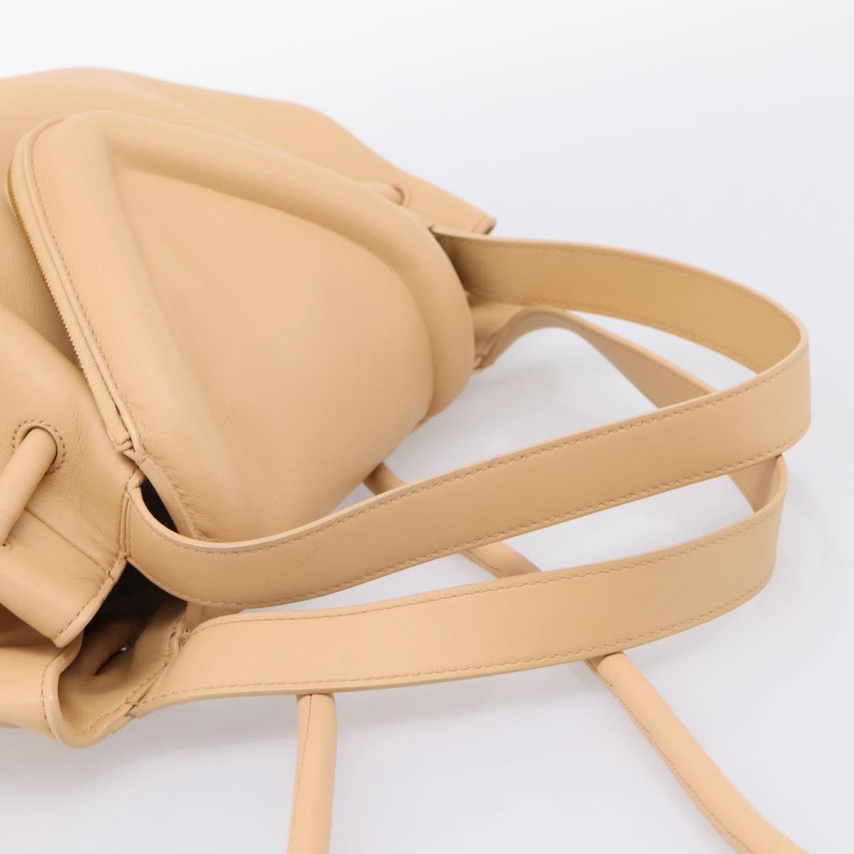 BOTTEGA VENETA Hand Bag Leather 2way Beige Auth hk1443V