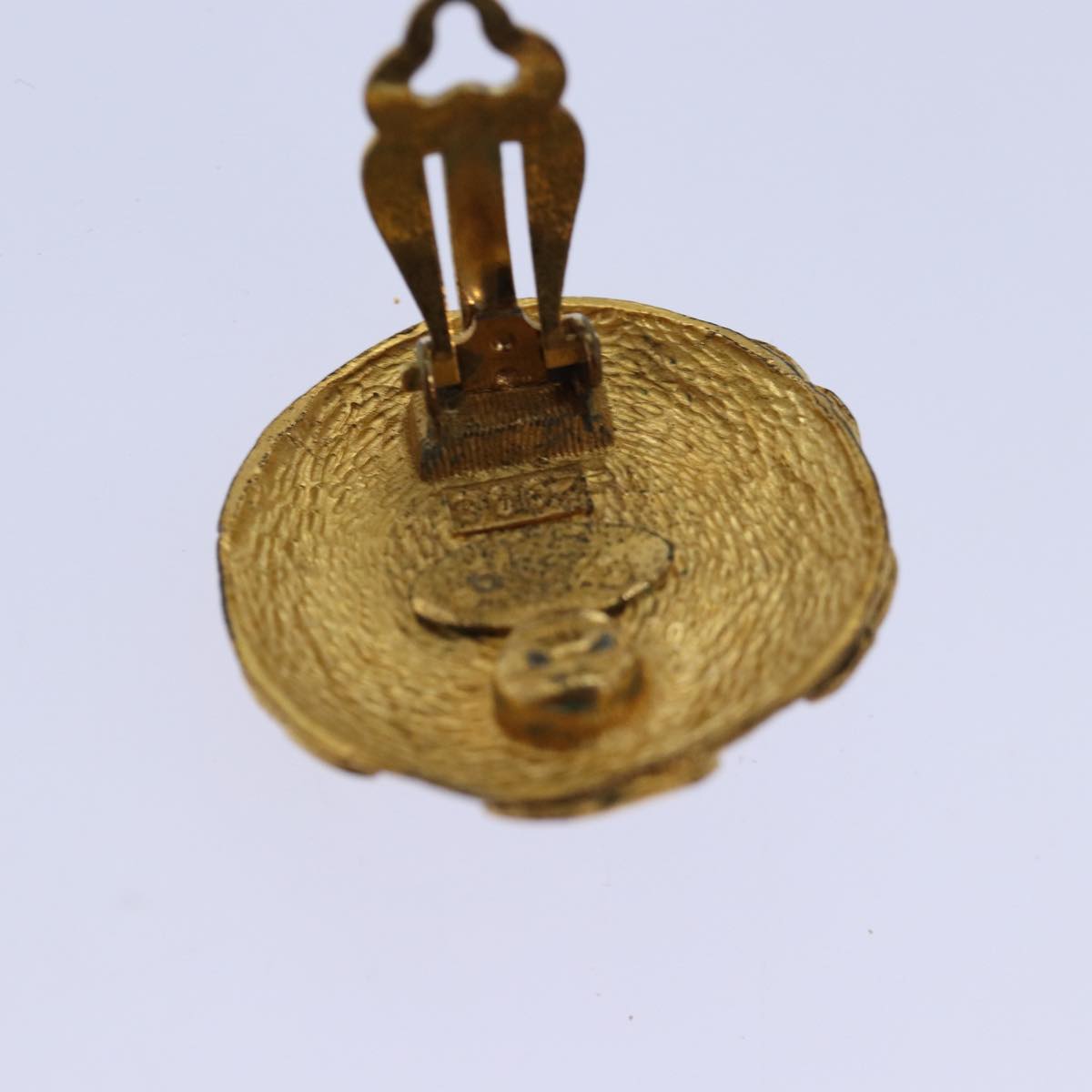 CHANEL COCO Mark Earring metal Gold CC Auth hk1466V