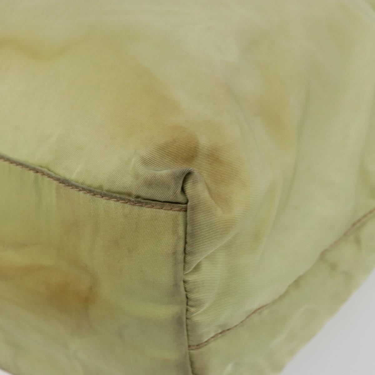 PRADA Tote Bag Nylon Silver Pistachio Green Auth hk1563