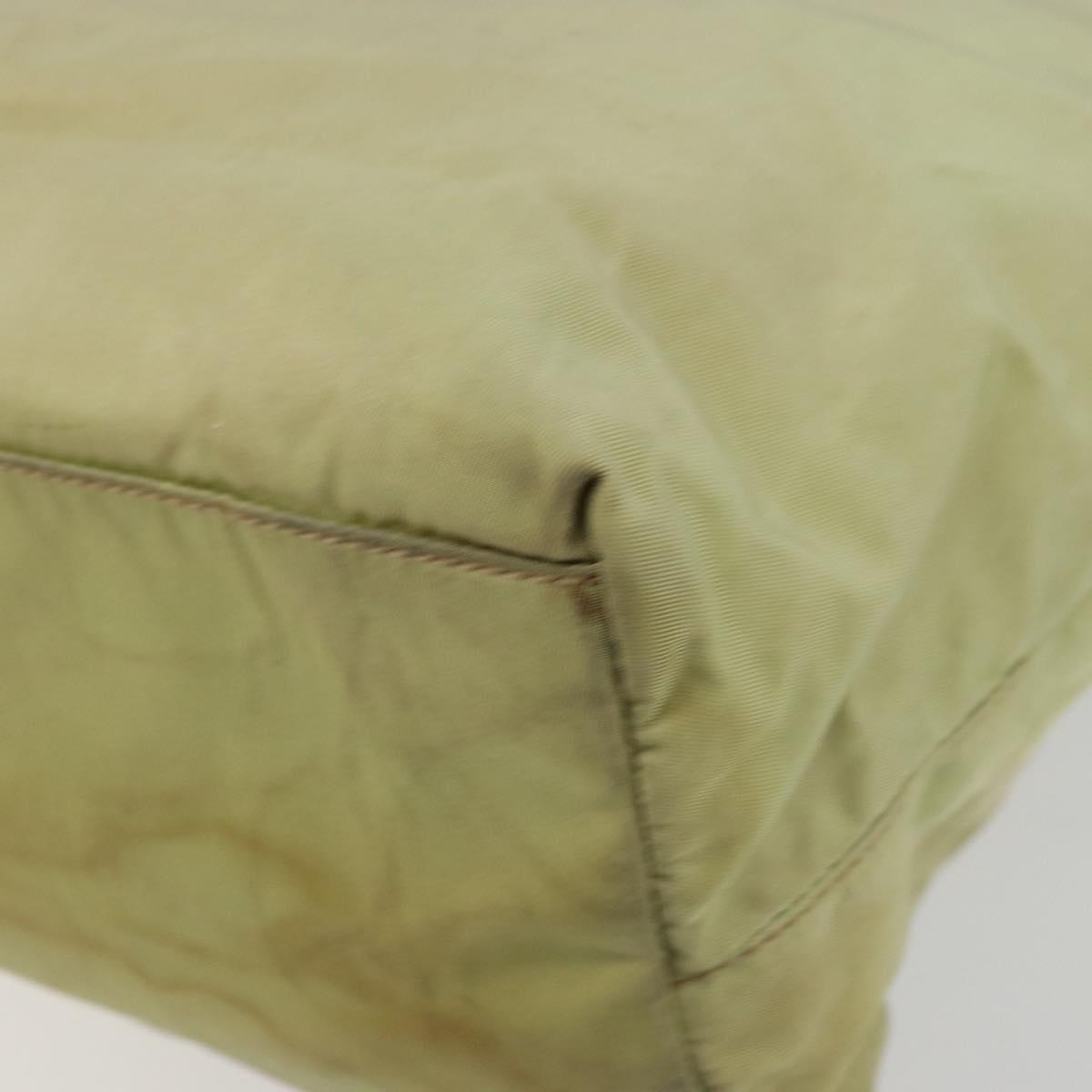 PRADA Tote Bag Nylon Silver Pistachio Green Auth hk1563