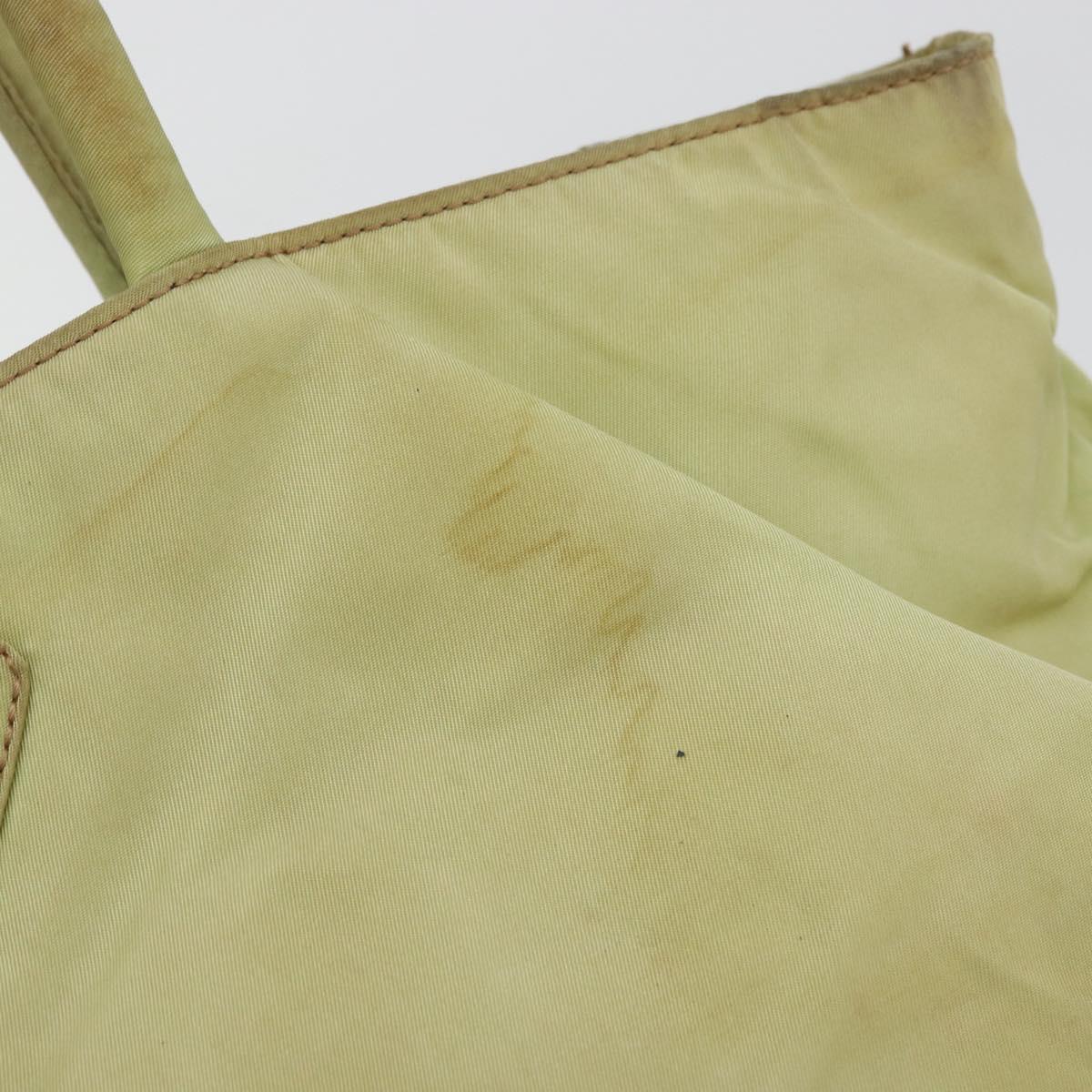 PRADA Tote Bag Nylon Silver Pistachio Green Auth hk1563