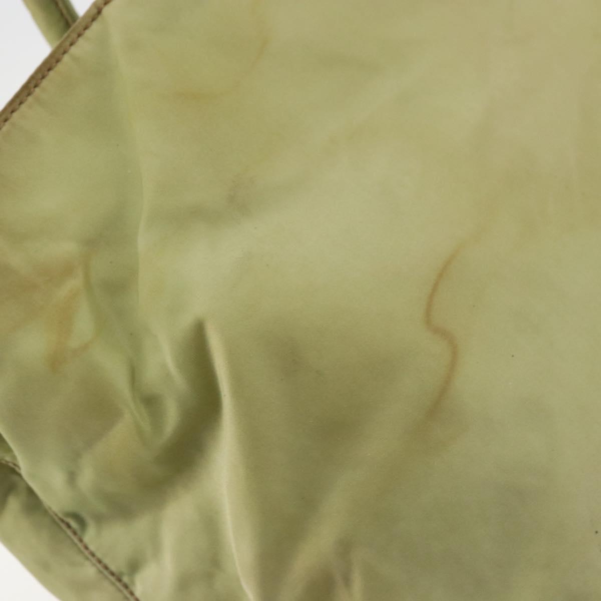PRADA Tote Bag Nylon Silver Pistachio Green Auth hk1563