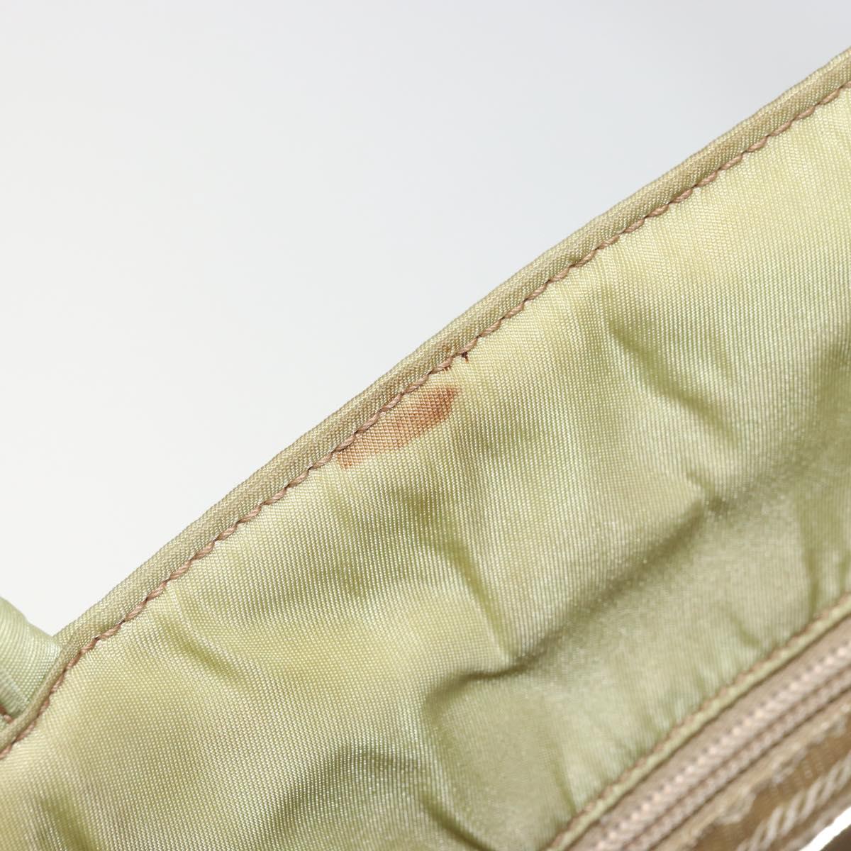 PRADA Tote Bag Nylon Silver Pistachio Green Auth hk1563