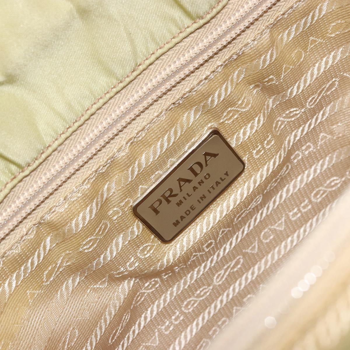 PRADA Tote Bag Nylon Silver Pistachio Green Auth hk1563